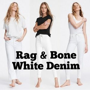 NWT 'rag & bone/JEAN' Capris  White Denim Distressed Jean Capris